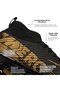 700 Black Gold Patterned Semi-Professional Turf Football Shoes for Carpeted Fields - 7