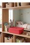 Red Lid Medium Size 9 Liters 40X30X10 cm Polypropylene Plastic Organizer - Toy Box and Storage Basket - 7