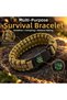 Green Unisex Paracord Survival Bracelet with Compass and Magnesium - 2