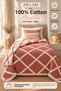Premium Geometric Square Patterned 100% Cotton Muslin Double-Sided Bedspread Pike 170X230 Single Size - 6