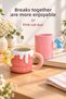 Set of 2 Mugs with Pink Cat Figures, 375 ml and 410 ml - 5
