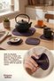 1 Piece Coaster and 4 Piece Cup Mat Set - Plum - 3