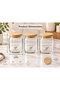 3-Piece Bamboo Lid Bathroom Glass Jar Set & Decorative Bathroom Organizer - 3