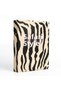 Linen Fabric Covered Large Decorative Book Box Zebra Patterned Beige Black - 6