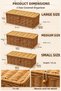 3 Sizes Covered Rattan Organizer Basket Rectangular Wicker Storage Box Multi-Purpose Organizer - 6