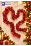 Christmas Red Color Glitter Tree Ornament Garland Pine Tree Ornament Table Decoration