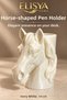 Horse Figured Pen Holder Decorative Desktop Office Organizer 14 cm - 2