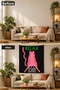 Relax Written Cat Patterned Minimalist Modern Digital Printed Stain Resistant Washable Fabric Wall Covering Wall Tapestry Decorative Tapestry - 5