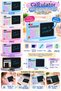 Lcd Writing Board with Calculator 2-in-1 Digital Note and Drawing Tablet with Pen 27X17 cm - 2
