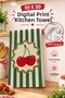 Cherry Patterned Digital Printed Tea Towel 35X50 cm Cotton Kitchen Towel - 6