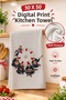 Tea Towel Kitchen Hand Towel 35X50 cm Cotton Digital Printed Decorative Towel - 6