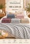 Valeria Cotton Fringed Tv Blanket 180X220Cm 5 Different Colors |   Cotton Blanket |   Powder - 5