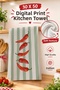 Chili Pepper Cotton Kitchen Towel 35X50 cm Digital Printed Drying Cloth - 6