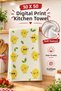 Lemon Patterned Digital Printed Tea Towel 35X50 cm Cotton Kitchen Towel - 6