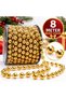 8 Meters Gold Color Christmas Bead Chain – Tree and Home Decoration Ornament