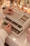 2-Drawer Transparent Jewelry Box Beige - 2