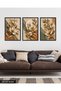 Textured Appearance Soft Color Flower 3 Piece Wooden Framed Painting Act - 4