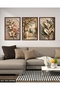 Textured Appearance Floral Landscape and Lily 3 Piece Wooden Framed Painting Act - 3