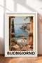 6 Piece Naples, Milan and Rome Framed Art Set Italy Posters Wall Decor Sixmx15 - 5