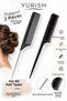 2Pcs Professional Steel and Plastic Handle Crepe Comb, Hair Parting Comb