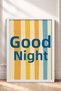 Buona Notte Written Striped Typography Framed Painting Italy Poster Living Room Kitchen Wall Decor Itn034 - 3