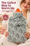 2 Liter Hot Water Bag with Plush Cover, Patterned, Soft Textured Thermofor 20X35 cm