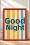 Buona Notte Written Striped Typography Framed Painting Italy Poster Living Room Kitchen Wall Decor Itn034 - 3