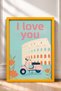 Ti Amo Written Colosseum and Classic Scooter Framed Painting Italy Poster Wall Decor Itn047 - 3