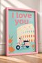 Ti Amo Written Colosseum and Classic Scooter Framed Painting Italy Poster Wall Decor Itn047 - 2