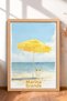 Positano Marina Grande Beach Umbrella Framed Painting Italy Poster Wall Decor Itn052