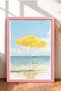 Positano Marina Grande Beach Umbrella Framed Painting Italy Poster Wall Decor Itn052