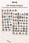 Cute Houses Sticker Set 100 Pieces - Buildings Roofs and Cottages Watercolor Agenda Journal Sticker - 2