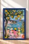Four Friends under the Lemon Tree Framed Painting Italy Poster Living Room Kitchen Wall Decor Itn079 - 3