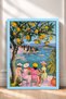 Four Friends under the Lemon Tree Framed Painting Italy Poster Living Room Kitchen Wall Decor Itn079 - 3