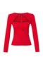 Kırmızı Fitted/Vücuda Oturan Anahtar Deliği Yaka Viskon Ribana Örme Bluz TWOAW27BZ00210