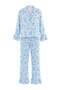 Blue Polyester New Year Satin Woven Pajama Set Thmaw27Pt00144