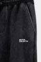 Anthracite Wide Fit Washed Effect Waffle Fabric Printed Knitted Sweatpants Tmnaw27Ea00018 - 2
