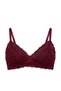 Burgundy Single Lace Wire Free Plain Unlined Bralette Bra Thmaw26Su00000