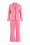 Pembe %100 Pamuklu Biye ve Cep Detaylı Köpek Baskılı Örme Pijama Takımı THMAW22PT0785