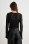 Siyah Fitted/Vücuda Oturan Crop Pencere Detaylı Dantel Bluz TWOAW27BZ00354 - 2