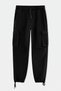 Black Straight Fit Cargo Pocket Elastic Waist Men's Trousers Tmnaw27Pl00019 - 5