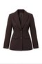 Koyu Kahverengi Fitted/Bele Oturan Dokuma Blazer Ceket TWOAW26BC00000