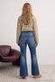 Blue Medium Stretch Waist Detailed Low Waist Flare Jeans Twoaw27Je00376 - 2