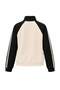 Black Color Block Oversize/Wide Zipper Cut High Collar Striped Knitted Sweatshirt Twoaw27Sw00187 - 3