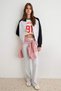 Gray Melange Black Color Block Zippered Oversize Thick Fleece Lined Knitted Sweatshirt Twoaw27Sw00267 - 3