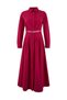 Fuchsia Leather Belted Woven Modest Dress TCTSS26EB00042 - 3