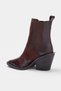Dark Brown Croco Toe Detailed 7 cm Women's Block Heeled Western Boots Takaw27Bo00022 - 4