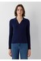 Navy Blue Polo Collar Knitwear Slim Fit / Narrow Fit 1710912-84371 - 3