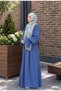 Adriana Crepe Sleeve Detailed Indigo Hijab Dress - 2