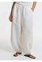Linen Blend Ecru Trousers 1011206-70057 - 6